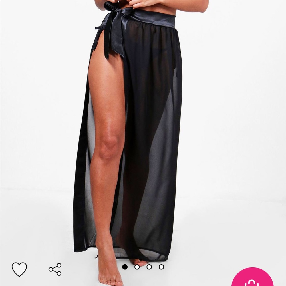 Satin tie beach sarong